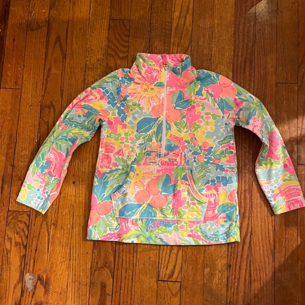 Lilly Pulitzer Pink and Blue Kids Swim Rashguard - Picture 8 of 17